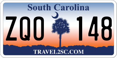 SC license plate ZQO148