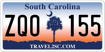 SC license plate ZQO155