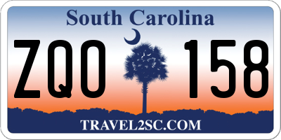 SC license plate ZQO158