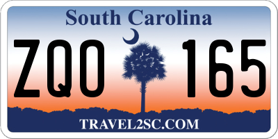 SC license plate ZQO165