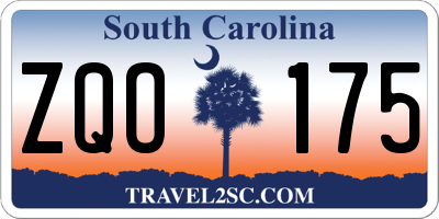 SC license plate ZQO175