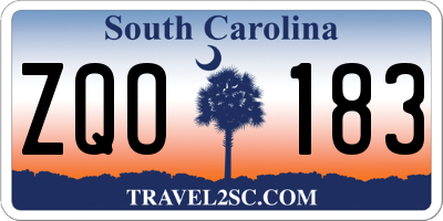 SC license plate ZQO183