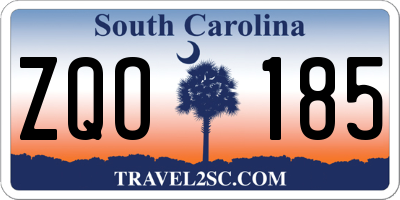 SC license plate ZQO185