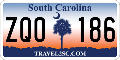 SC license plate ZQO186