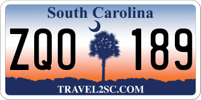 SC license plate ZQO189