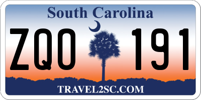 SC license plate ZQO191