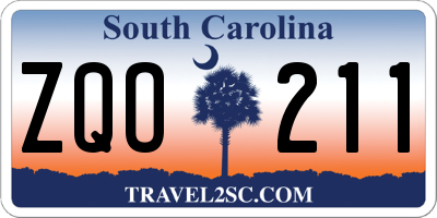 SC license plate ZQO211