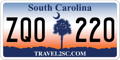 SC license plate ZQO220