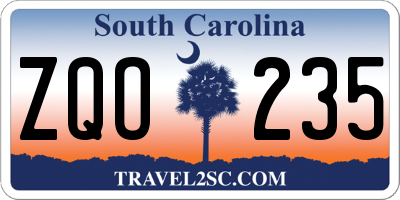SC license plate ZQO235