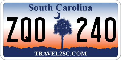 SC license plate ZQO240