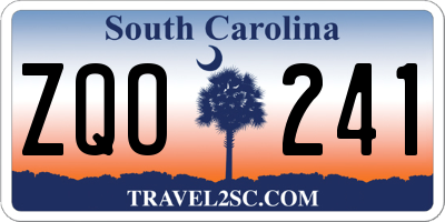 SC license plate ZQO241