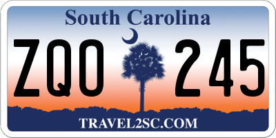 SC license plate ZQO245