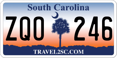 SC license plate ZQO246