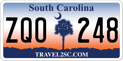 SC license plate ZQO248