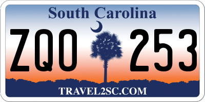SC license plate ZQO253