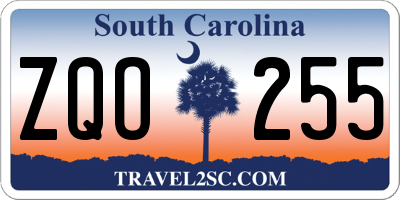 SC license plate ZQO255