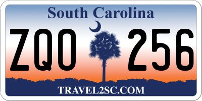 SC license plate ZQO256