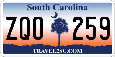 SC license plate ZQO259