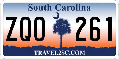 SC license plate ZQO261