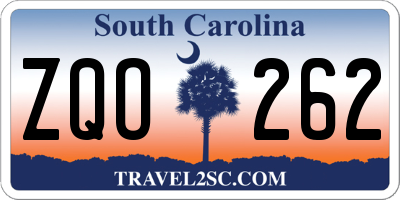 SC license plate ZQO262