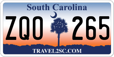 SC license plate ZQO265