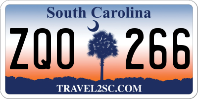 SC license plate ZQO266