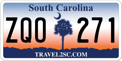 SC license plate ZQO271