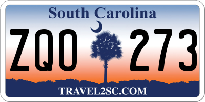 SC license plate ZQO273
