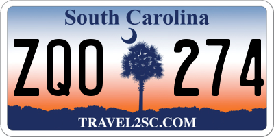 SC license plate ZQO274