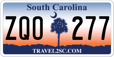 SC license plate ZQO277