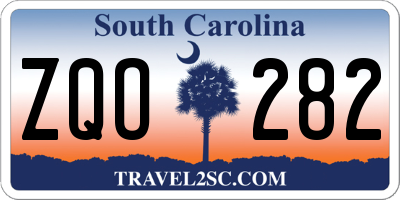 SC license plate ZQO282