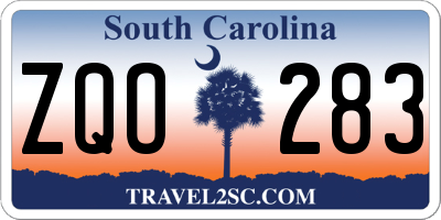 SC license plate ZQO283