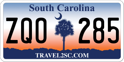 SC license plate ZQO285