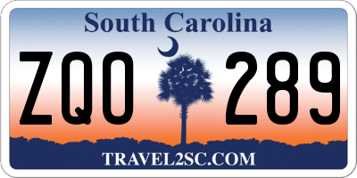 SC license plate ZQO289