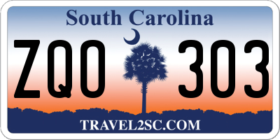 SC license plate ZQO303