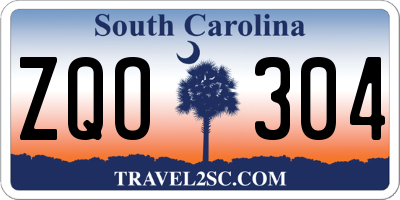 SC license plate ZQO304