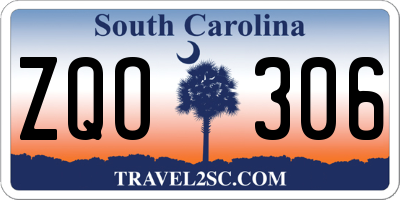SC license plate ZQO306