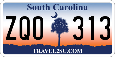 SC license plate ZQO313