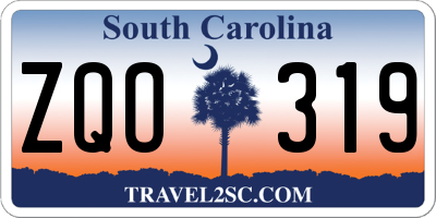 SC license plate ZQO319