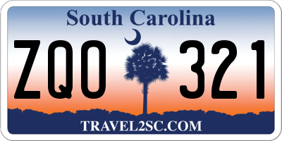 SC license plate ZQO321
