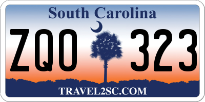 SC license plate ZQO323