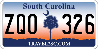 SC license plate ZQO326