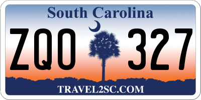 SC license plate ZQO327