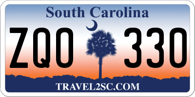 SC license plate ZQO330