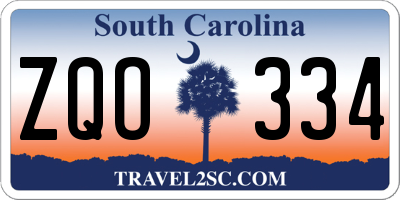 SC license plate ZQO334