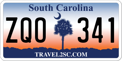 SC license plate ZQO341