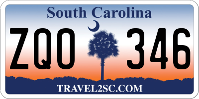 SC license plate ZQO346