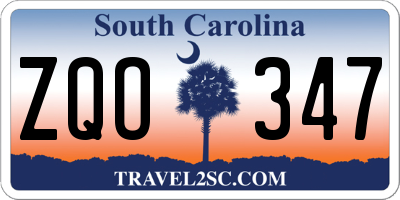SC license plate ZQO347