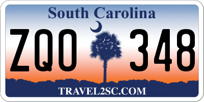 SC license plate ZQO348