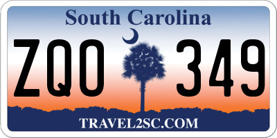 SC license plate ZQO349